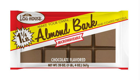 Log House Chocolate Almond Bark, 20 OZ (Pack of 12)