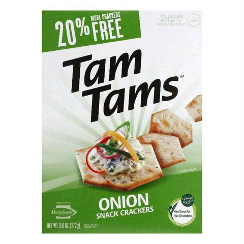 Manischewitz Onion Tam Tam Crackers, 9.6 OZ (Pack of 12)