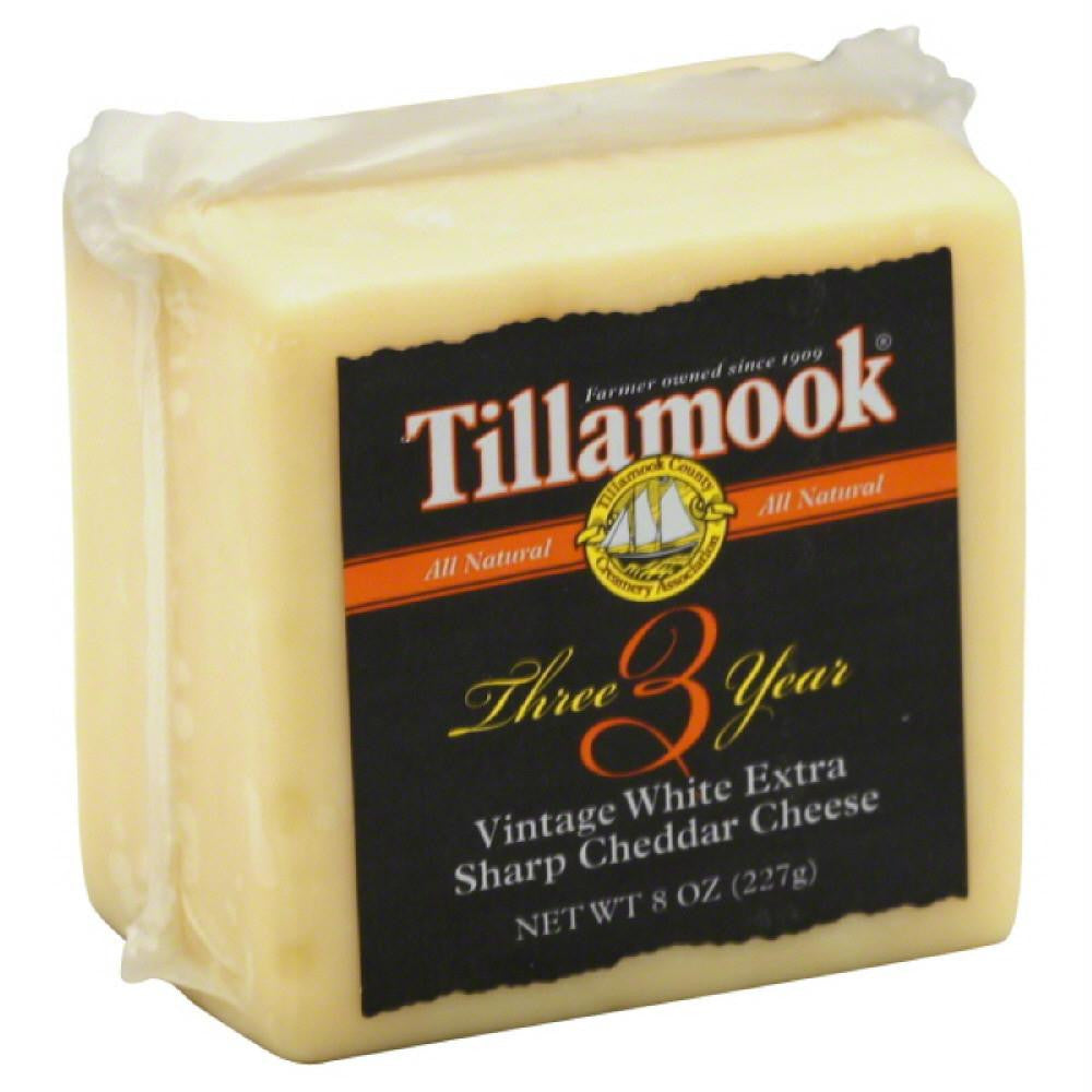 Tillamook Vintage White Extra Sharp Cheddar Cheese, 8 Oz (Pack of 12)