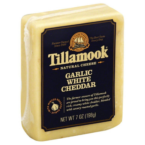 Tillamook Garlic White Cheddar Natural Cheese, 7 Oz (Pack of 12)