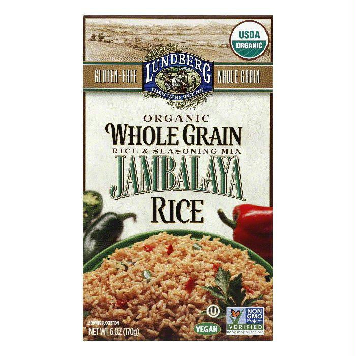 Lundberg Jambalaya Organic Whole Grain Rice & Seasoning Mix, 6 Oz (Pack of 6)