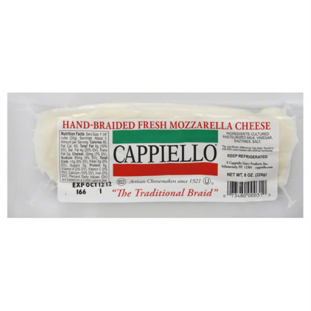 Cappiello Hand-Braided Fresh Mozzarella, 8 Oz (Pack of 6)