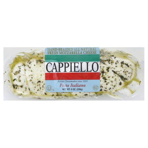 Cappiello Pesto Italiano Mozzarella Cheese, 8 Oz (Pack of 6)