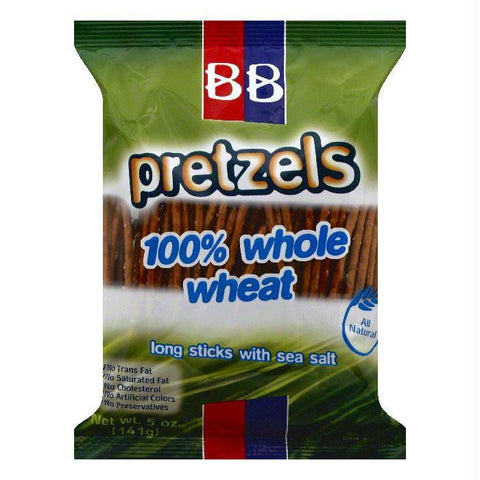 BB 100% Whole Wheat Pretzels, 5 OZ (Pack of 24)