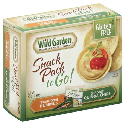 Wild Garden Sea Salt Quinoa Chips Traditional Hummus to Go! Snack Pack, 2.26 Oz (Pack of 6)