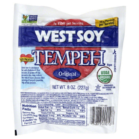 WestSoy Original Tempeh, 8 Oz (Pack of 12)