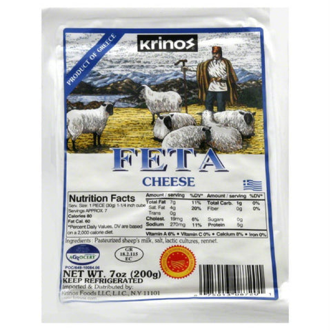 Krinos Feta Cheese, 7 Oz (Pack of 12)