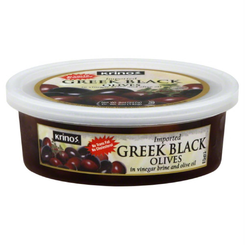 Krinos Greek Black Olives, 8 Oz (Pack of 12)