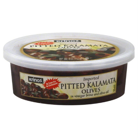 Krinos Pitted Kalamata Olives, 8 Oz (Pack of 12)