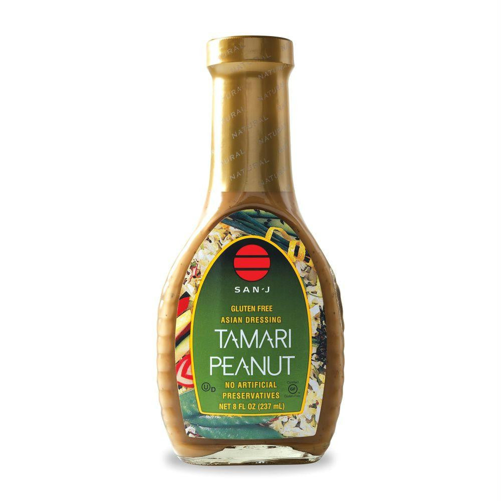 San J Tamari Peanut Asian Dressing, 8 OZ (Pack of 6)