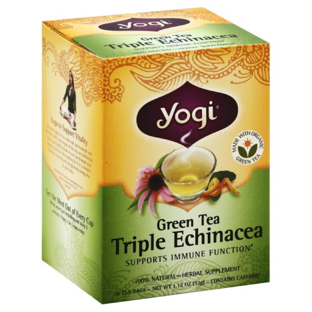 Yogi Triple Echinacea Green Tea Bags, 16 Bg (Pack of 6)