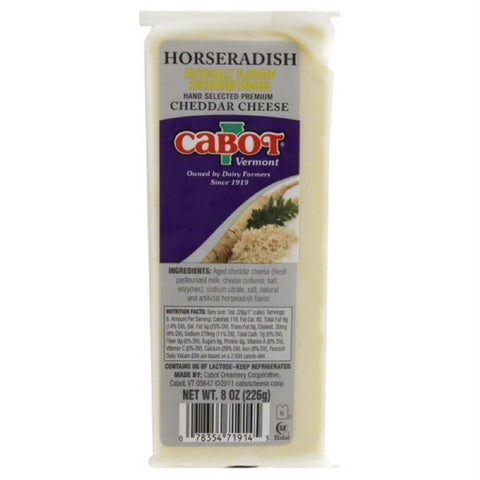 Cabot Horseradish Cheddar Cheese, 8 Oz (Pack of 12)