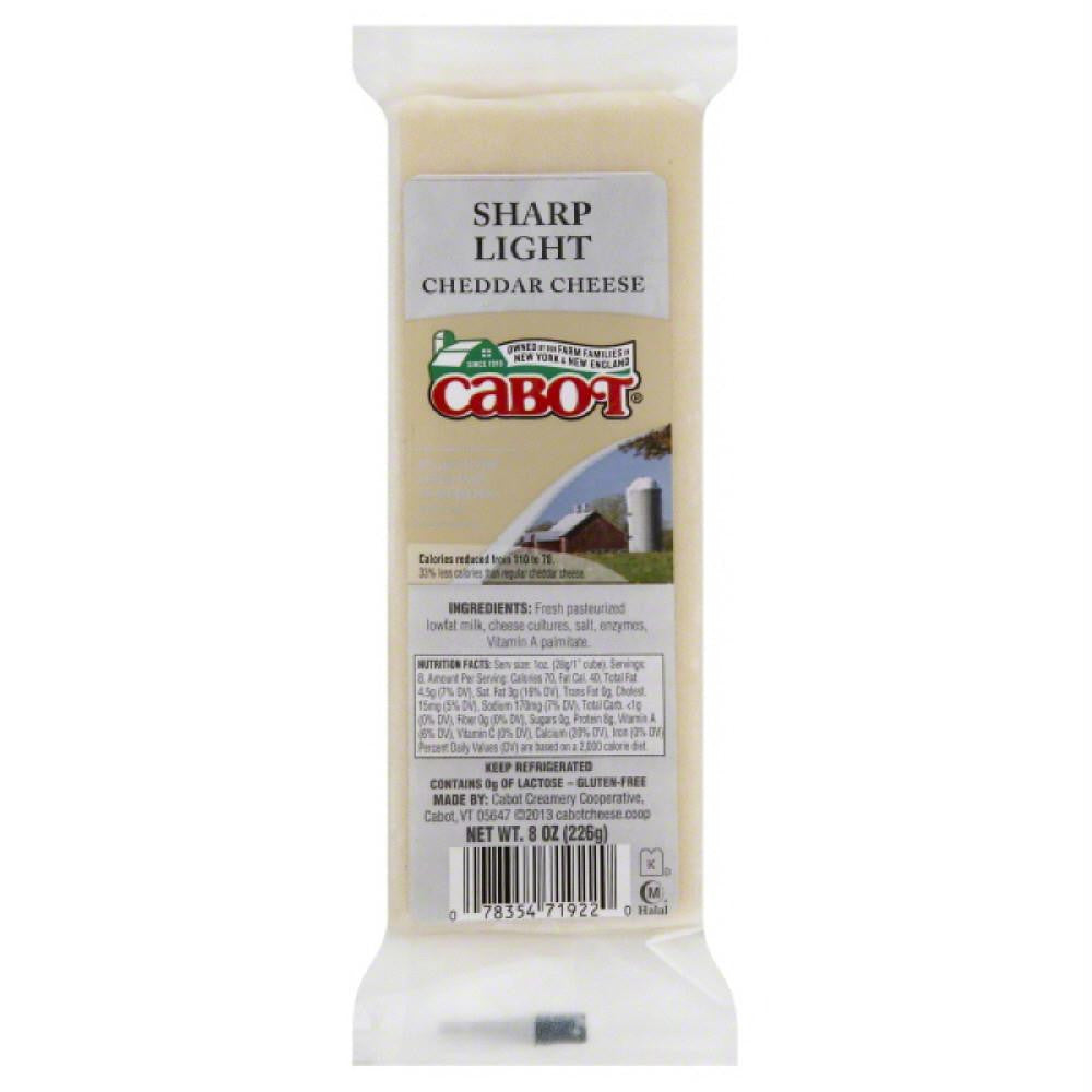 Cabot Sharp Light Cheddar Cheese, 8 Oz (Pack of 12)