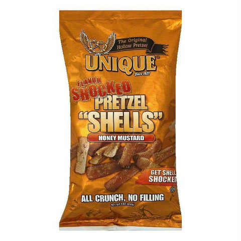 Unique Honey Mustard Pretzel Shells, 9 OZ (Pack of 12)