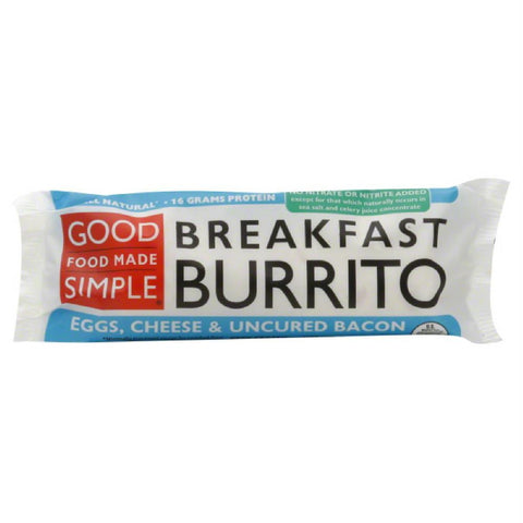 Good Food Made Simple Cheese & Uncured Bacon Eggs Breakfast Burrito, 5 Oz (Pack of 12)