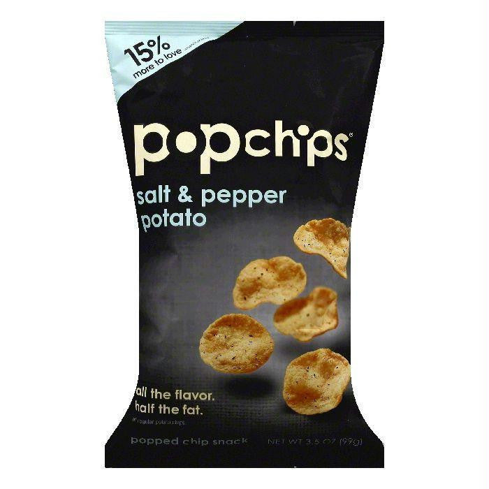 Popchips Salt & Pepper Potato Popped Chip Snack, 3.5 OZ (Pack of 12)