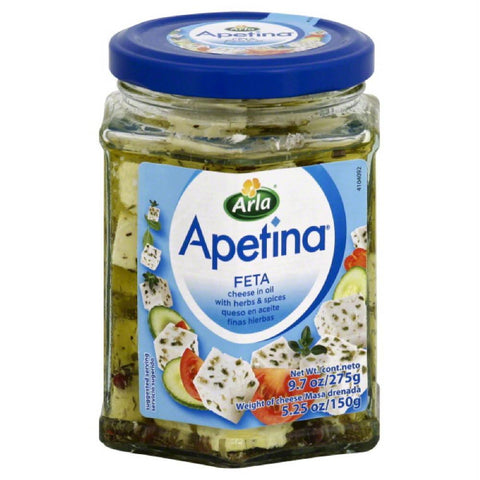 Apetina Feta with Herbs & Spices in Oil Cheese, 5.25 Oz (Pack of 6)