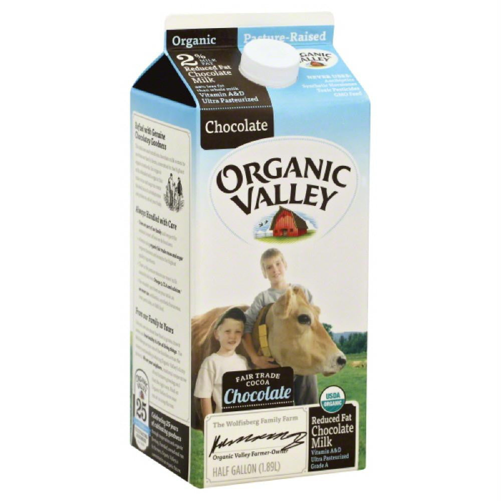 Organic Valley 2% Milk Fat Chocolate Organic Reduced Fat Milk, 64 Oz (Pack of 6)