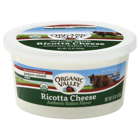 Organic Valley Ricotta Cheese Whole Milk, 15 Oz (Pack of 6)