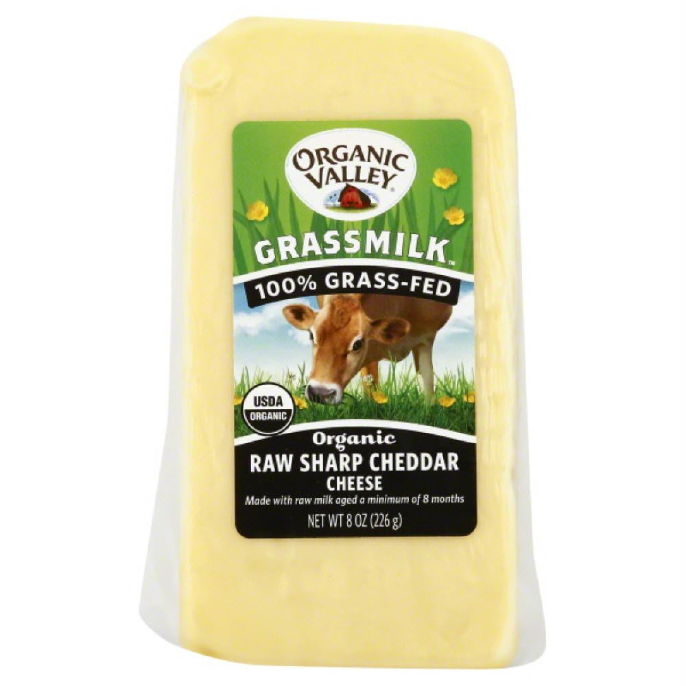 Organic Valley Grassmilk Organic Cheddar Raw Sharp Cheese, 8 Oz (Pack of 10)