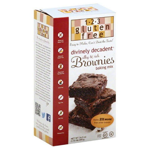 1 2 3 Gluten Free Brownies Baking Mix, 24.5 Oz (Pack of 6)