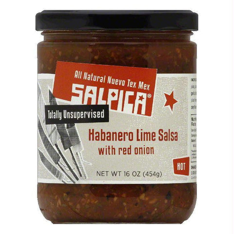 Salpica Salsa Habanero Lime Hot, 16 OZ (Pack of 6)