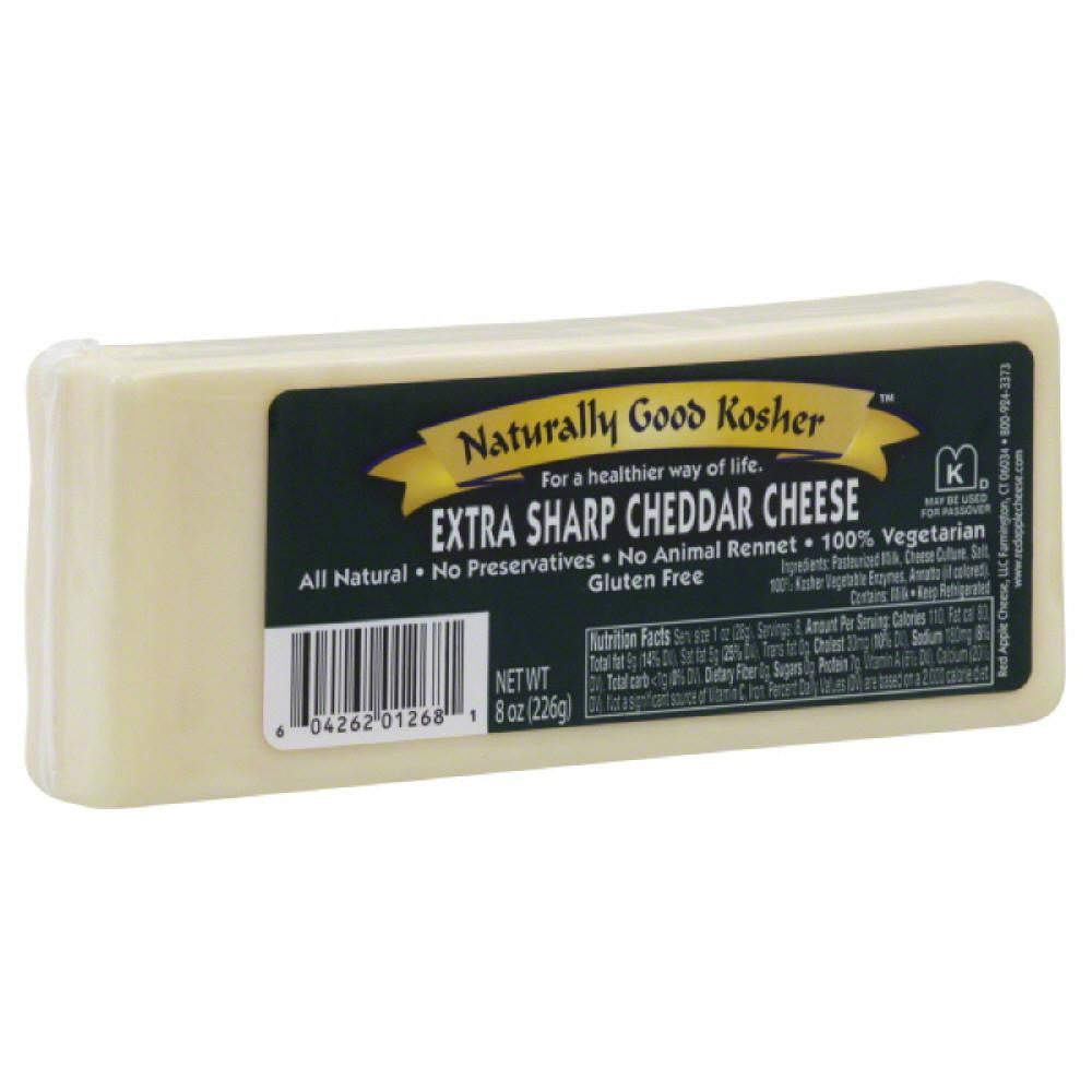 Naturally Good Kosher Extra Sharp Cheddar Cheese, 8 Oz (Pack of 12)