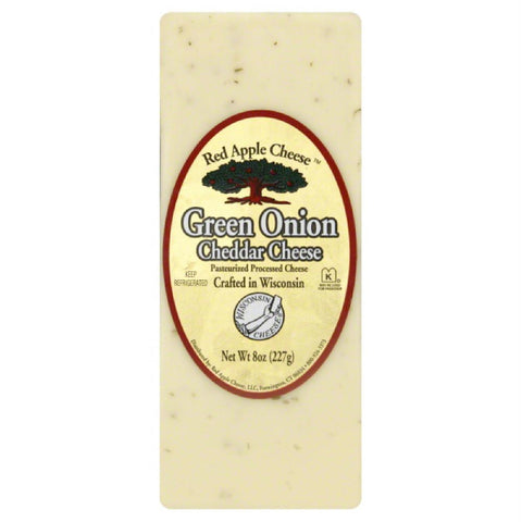 Red Apple Cheese Green Onion Cheddar Cheese, 8 Oz (Pack of 12)