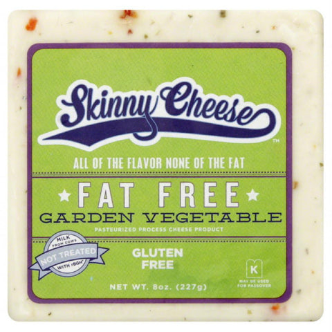 Skinny Cheese Garden Vegetable Fat Free Cheese, 8 Oz (Pack of 12)