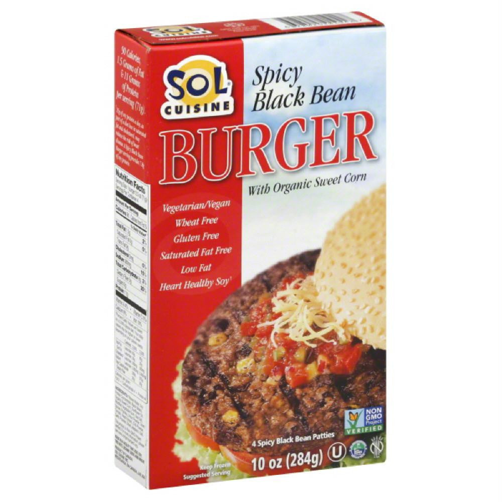 Sol Cuisine Spicy Black Bean Burger, 10 Oz (Pack of 12)