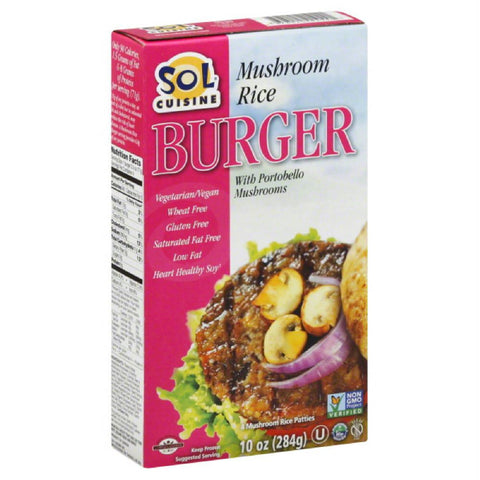 Sol Cuisine Mushroom Rice Burger, 10 Oz (Pack of 12)