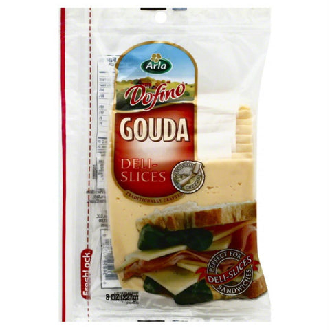 Dofino Deli-Slices Gouda Cheese Slices, 8 Oz (Pack of 12)