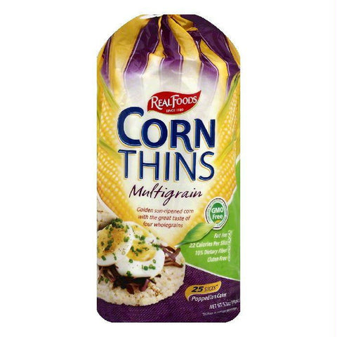 Real Foods Multigrain Corn Thins, 25 ea (Pack of 6)