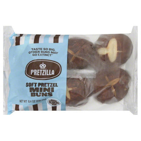 Pretzilla Soft Pretzel Mini Buns, 8.4 Oz (Pack of 24)