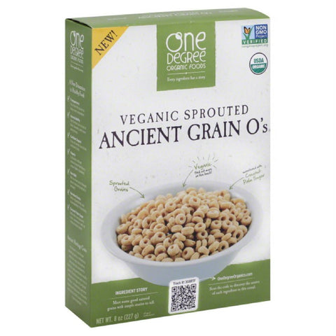 One Degree Organic Foods Organic Ancient Grain O's Veganic Sprouted Cereal, 8 Oz (Pack of 6)