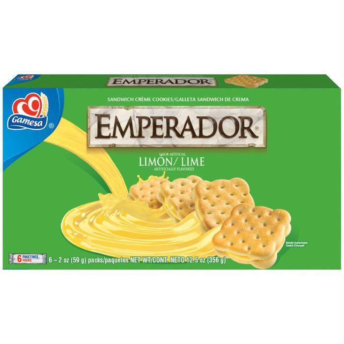 Gamesa Sandwich Creme Cookies Lime Flavored Emperador Piruetas 12.55 Oz  (Pack of 12)