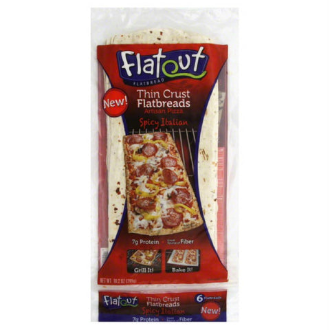 Flatout Spicy Italian Artisan Pizza Thin Crust Flatbread, 10.2 Oz (Pack of 12)