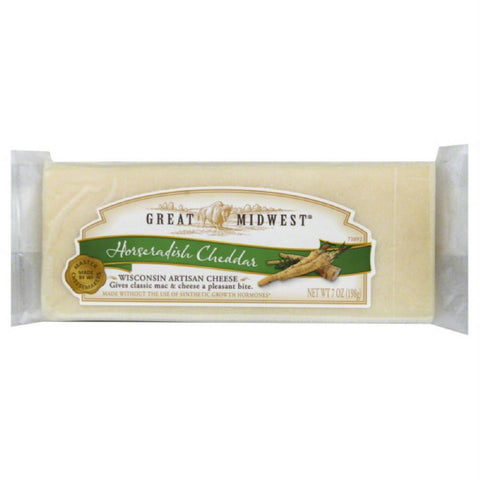 Great Midwest Horseradish Cheddar Cheese, 7 Oz (Pack of 12)