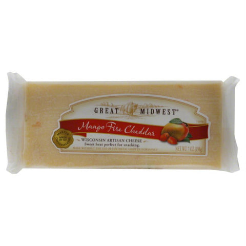 Great Midwest Mango Fire Cheddar Cheese, 7 Oz (Pack of 12)