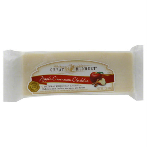 Great Midwest Apple Cinnamon Cheddar Cheese, 7 Oz (Pack of 12)