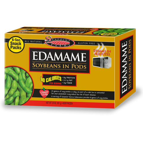 Seapoint Farms Steam Bags Edamame in Pods Soybeans, 30 Oz (Pack of 8)