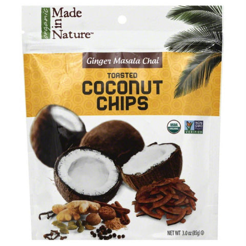 Made In Nature Ginger Masala Chai Toasted Coconut Chips, 3 Oz (Pack of 6)