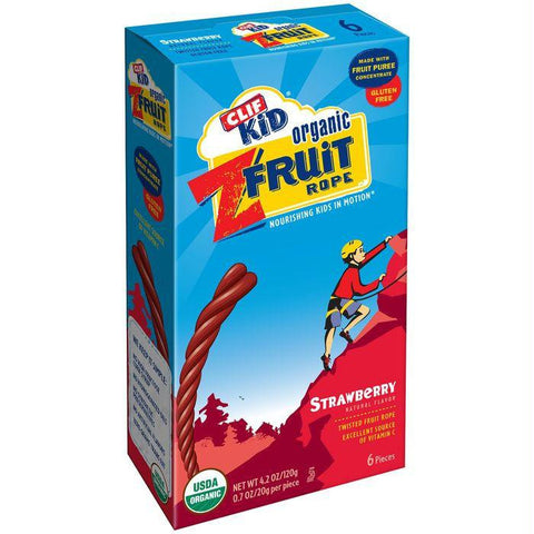 CLIF Kid ZFruit Strawberry Twisted Fruit Ropes 6 ct  (Pack of 6)