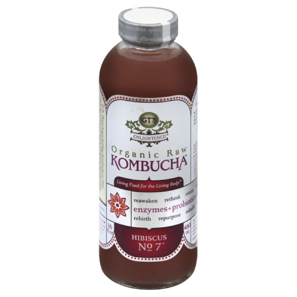 GTs Hibiscus No. 7 Organic Raw Kombucha, 16 Oz (Pack of 12)