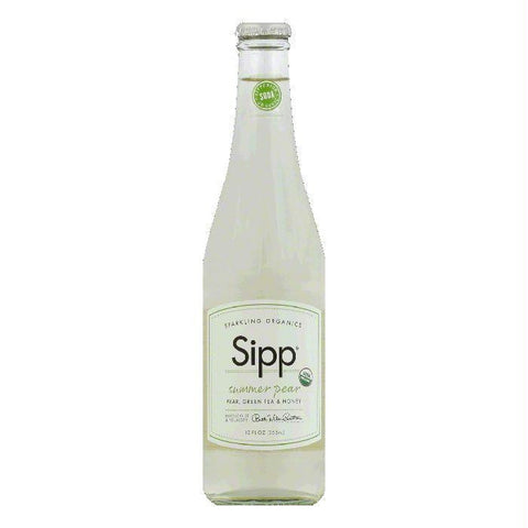 Sipp Caffeine Free Summer Pear Organic Soda, 12 OZ (Pack of 24)