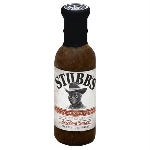 Stubbs Spicy Texas Peach Anytime Sauce, 12 Oz (Pack of 6)