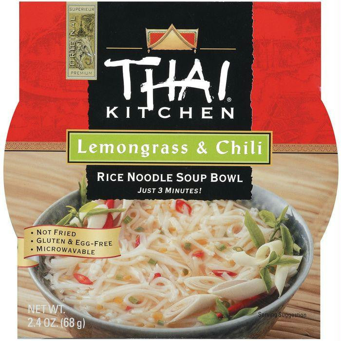 Thai Kitchen TK Lemongrass & Chili Noodle Bowl Rice Noodle Bowls 2.4 Oz Microwave Bowl (Pack of 6)