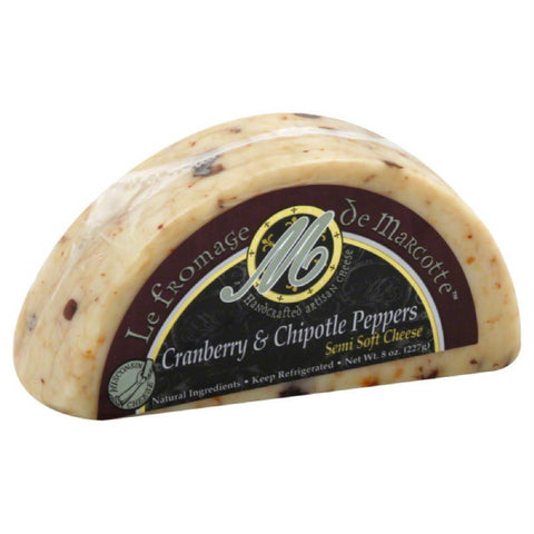 Le Fromage De Marcotte Cranberry & Chipotle Peppers Semi-Soft Cheese, 8 Oz (Pack of 12)