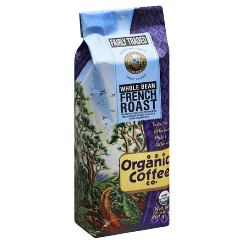 Organic Coffee French Roast Whole Bean Coffee, 12 Oz (Pack of 6)