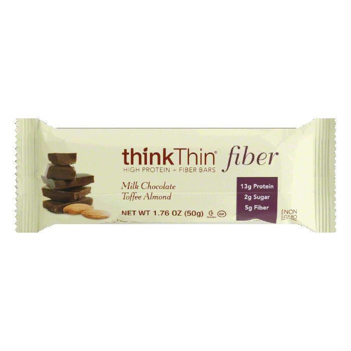 thinkThin Milk Chocolate Toffee Almond Fiber Bar, 1.76 Oz (Pack of 10)